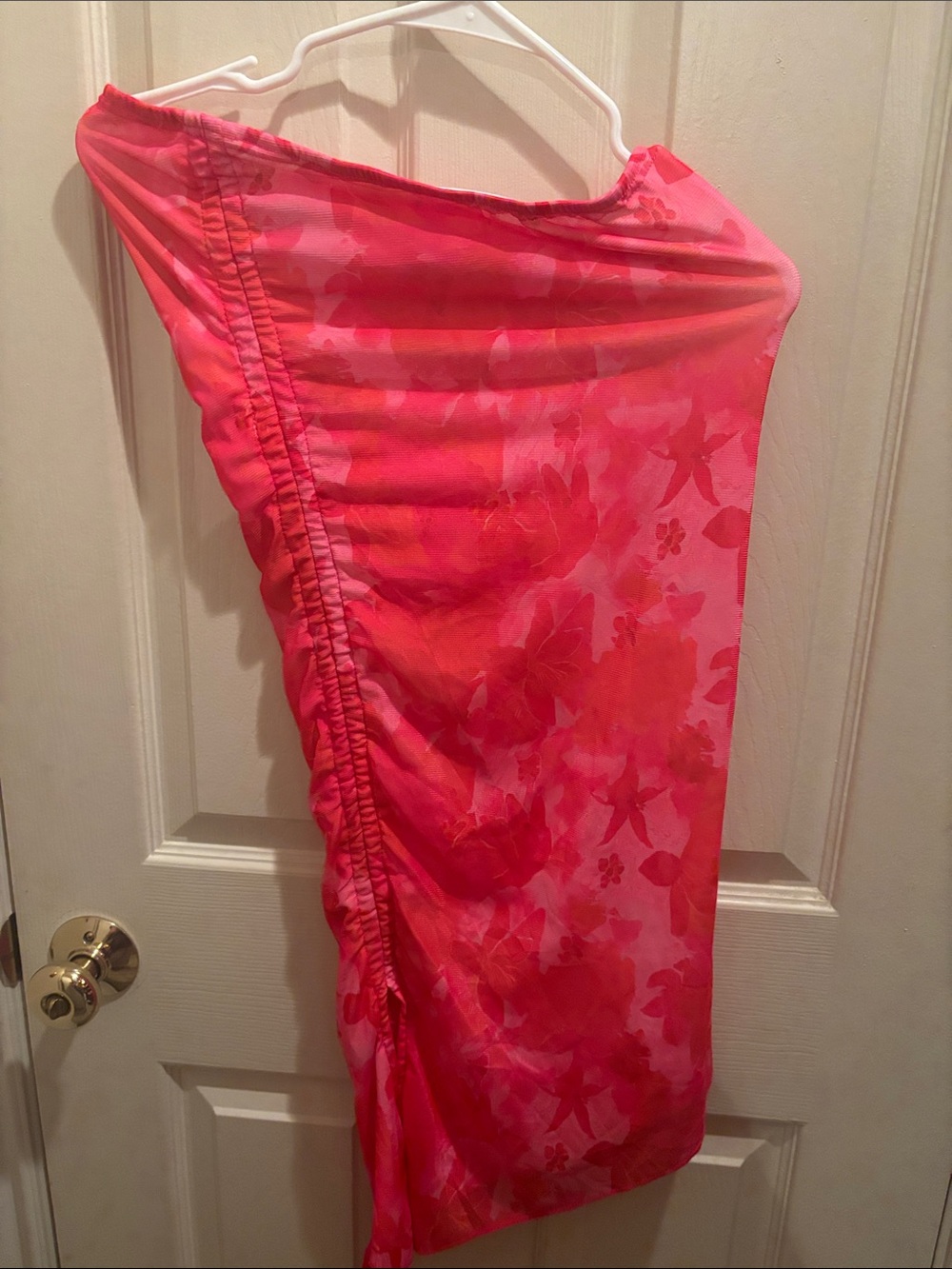 Women’s Pink Floral chiffon Sarong dress - size 2